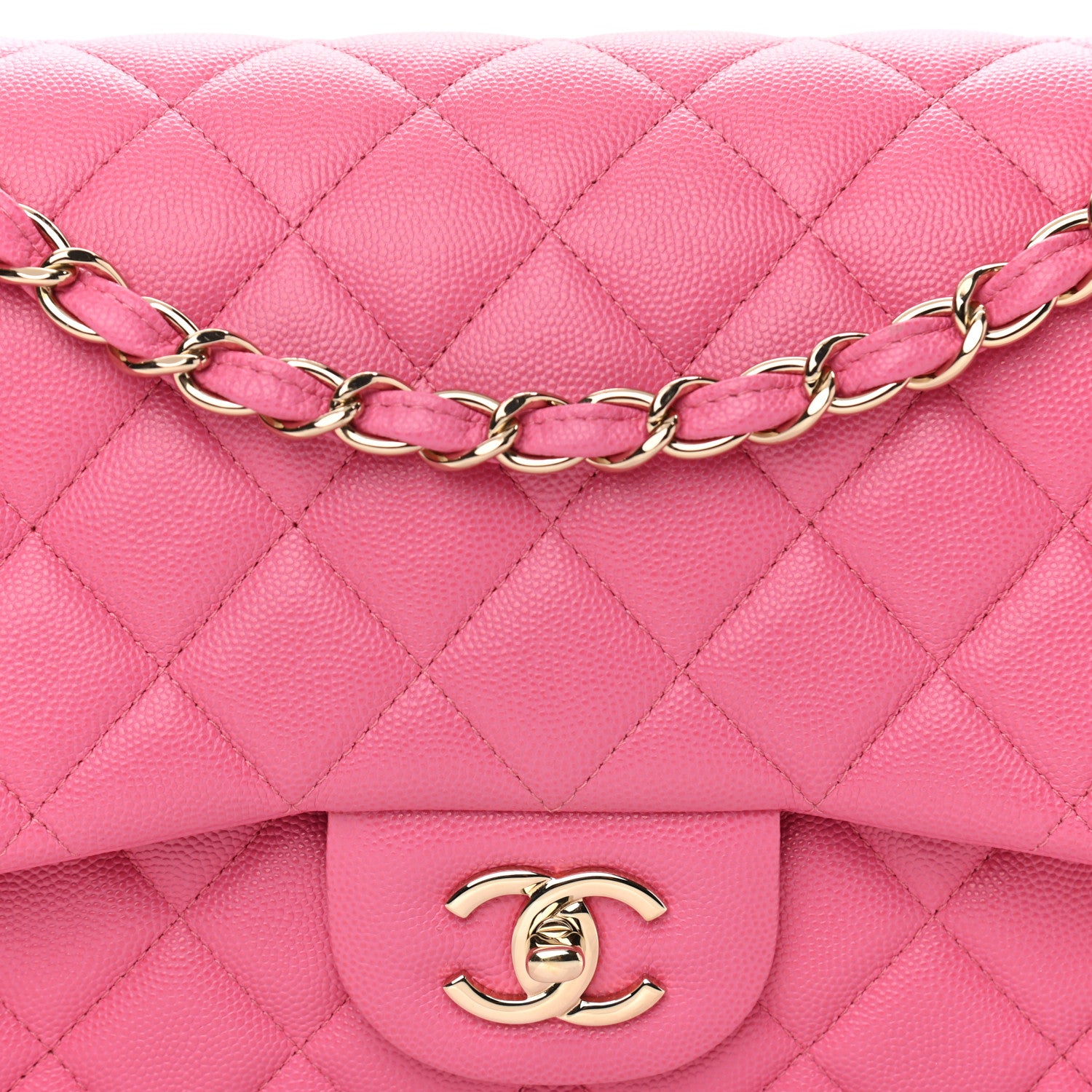 Chanel Caviar Quilted Jumbo Double Flap Pink 8 of 11