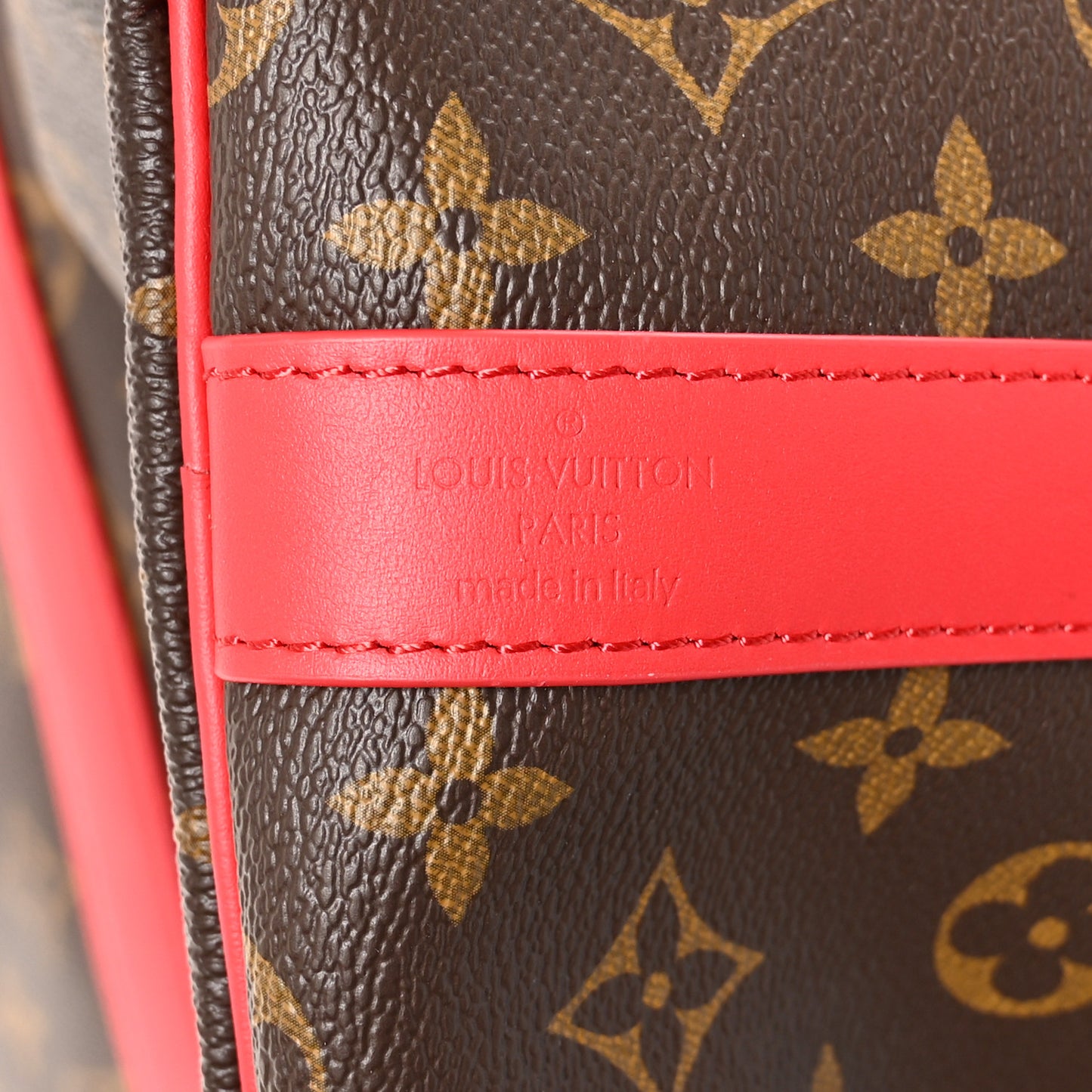 Calfskin Monogram Keepall Bandouliere 50 Coquelicot