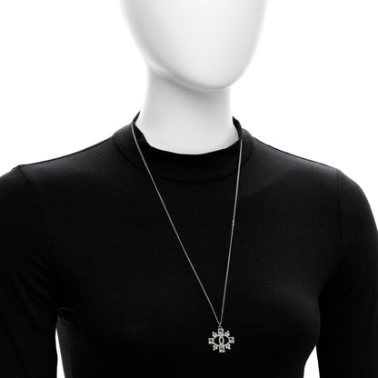 Chanel Crystal Strass Necklace Silver 2 of 5