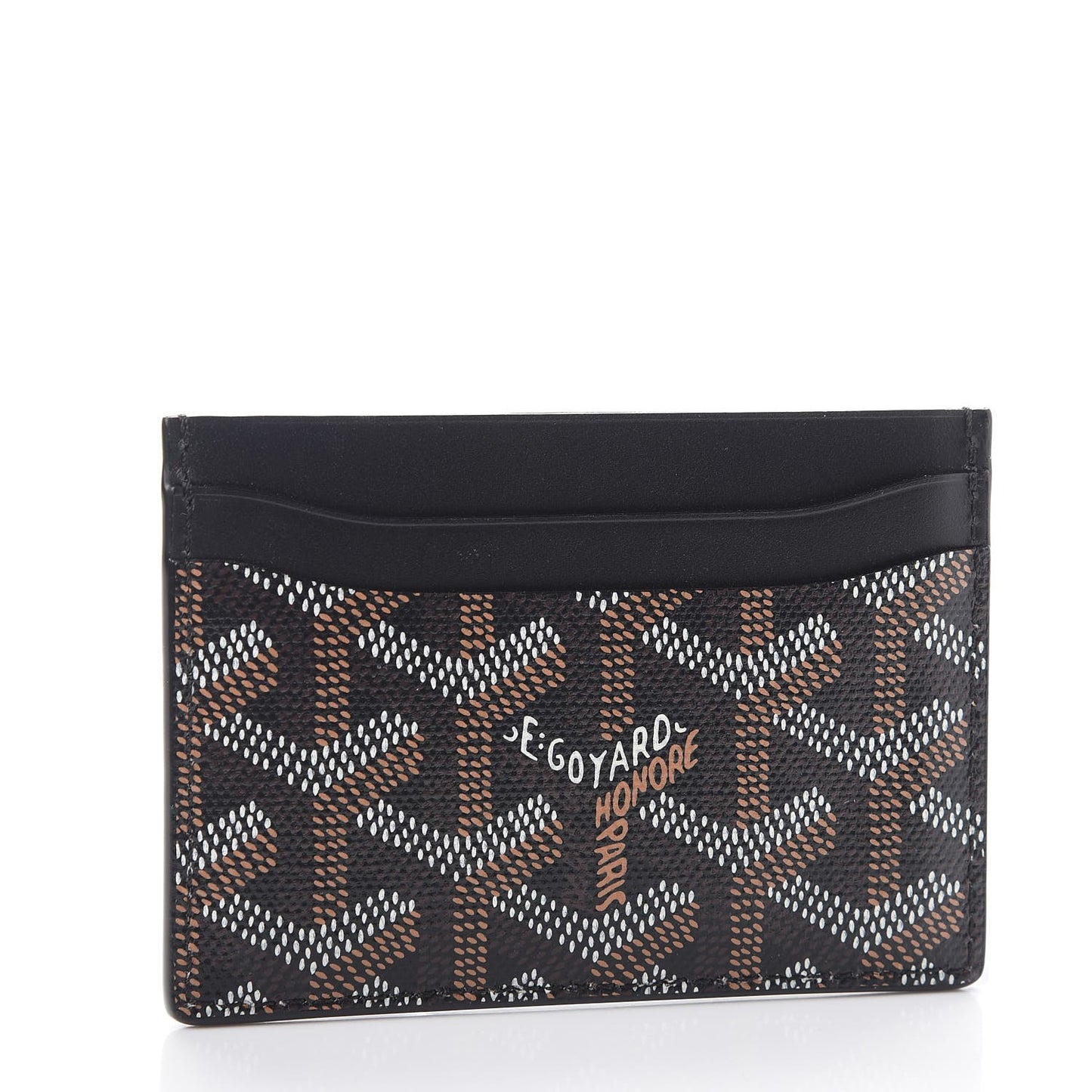 Goyardine Crab Painted Saint Sulpice Card Holder Black