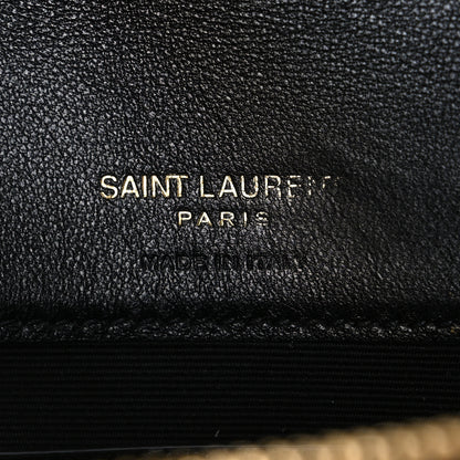 Saint Laurent Lambskin Matelasse Chevron Monogram Envelope Chain Wallet Black 6 of 11