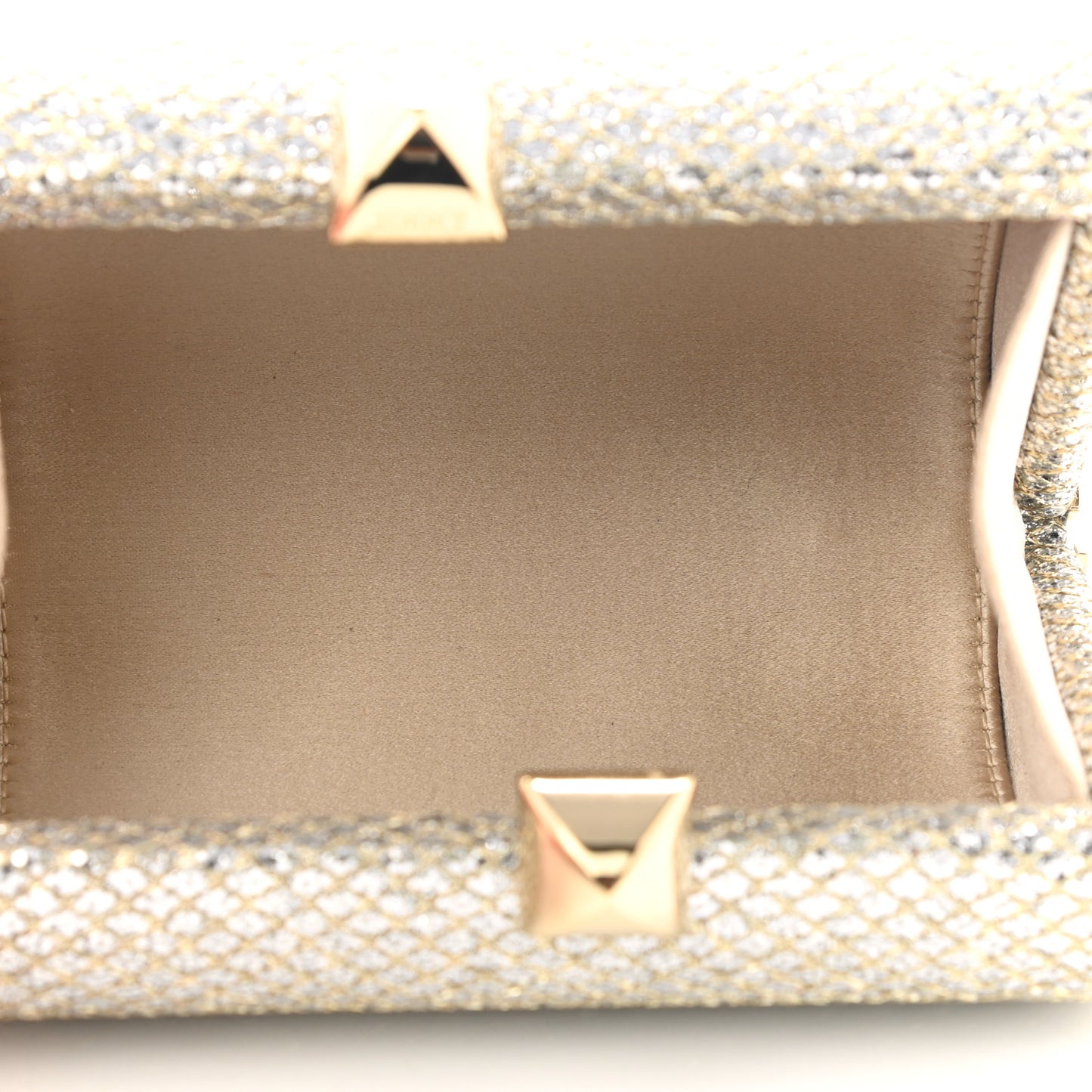 Glitter Fabric Clutch Champagne