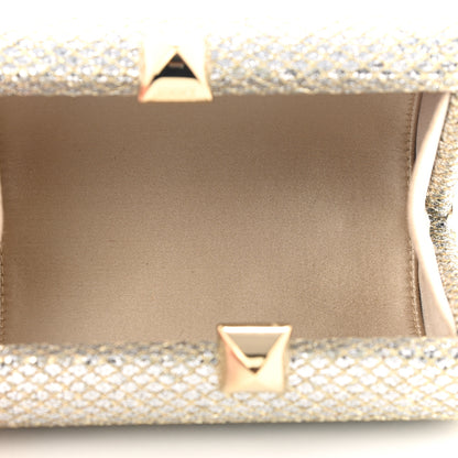 Jimmy Choo Glitter Fabric Clutch Champagne 5 of 6