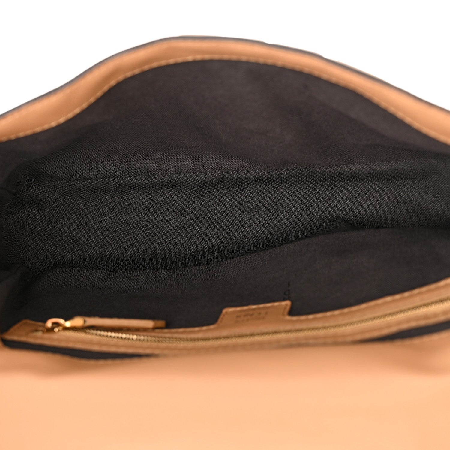 Fendi Nappa FF 1974 Embossed Baguette Miele Scuro 5 of 13