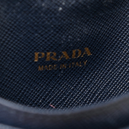 Prada Saffiano Metal Flap Wallet Baltico 6 of 11