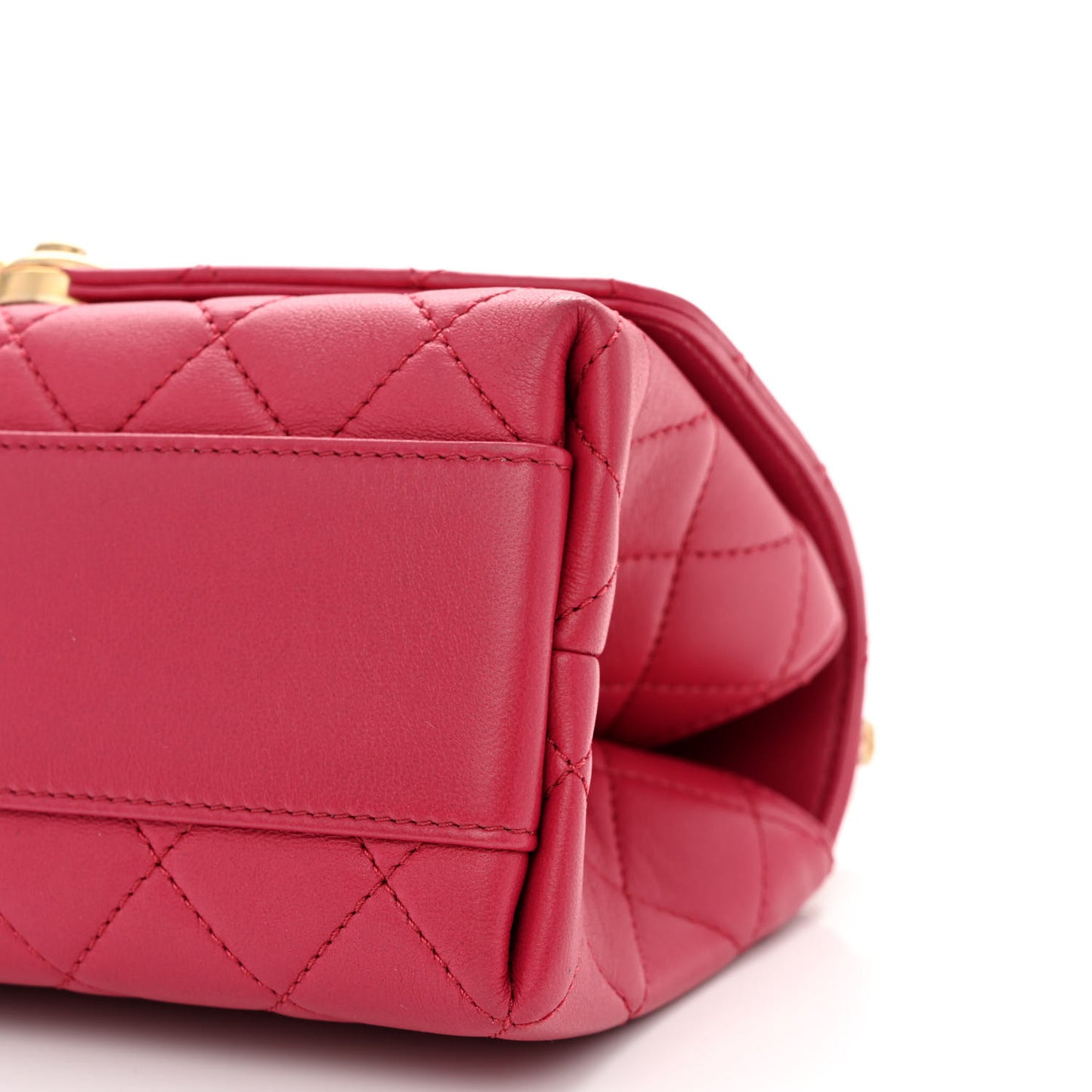 Lambskin Quilted La Parisienne Top Handle Flap Pink