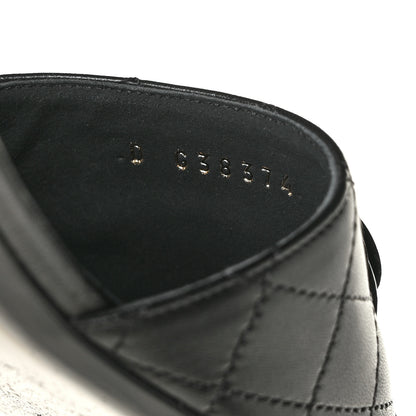 Chanel Lambskin Quilted Camellia CC Slides 39 Black 8 of 9