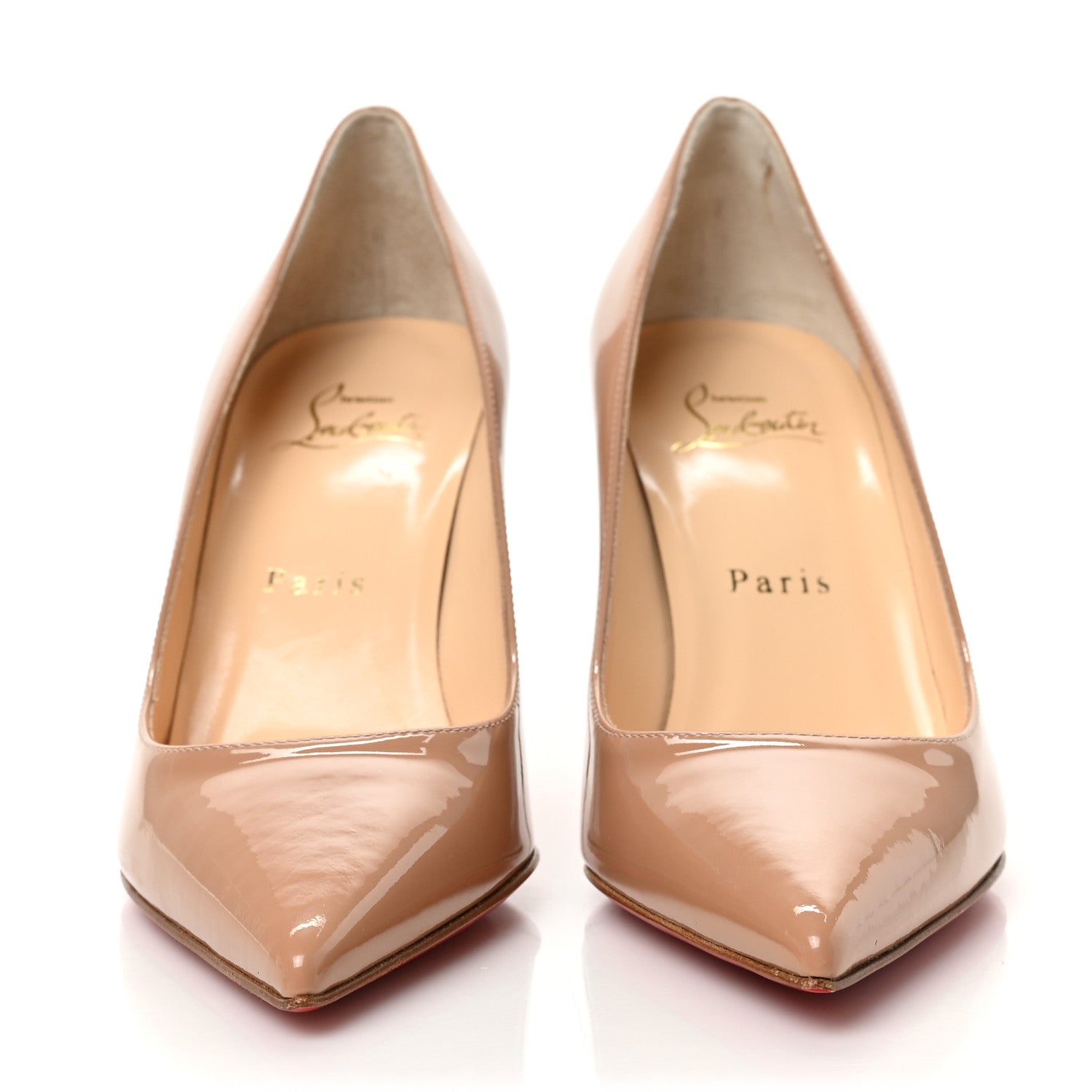 Christian Louboutin Patent Decollete 554 85 Pumps 36 Nude