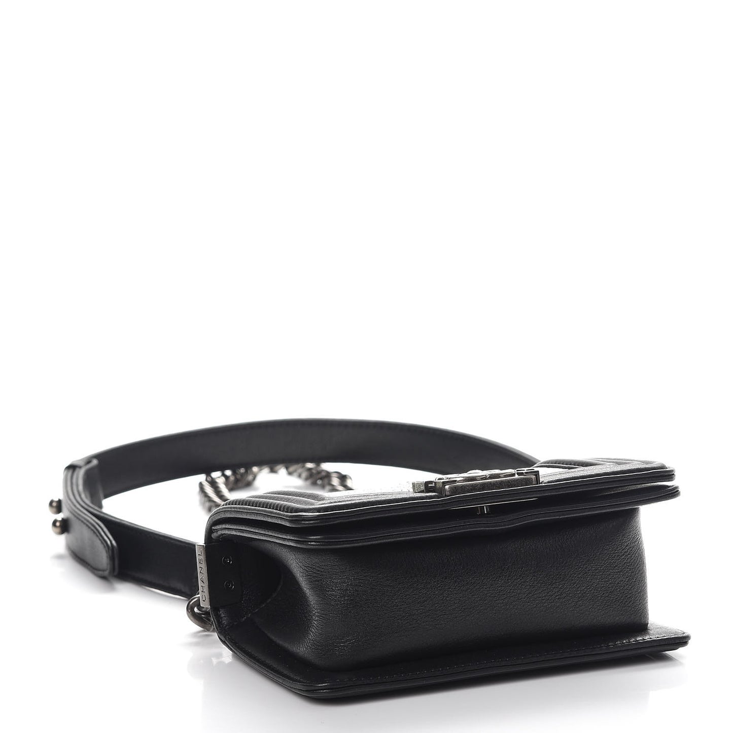 Galuchat Stingray Mini Boy Flap Black Silver
