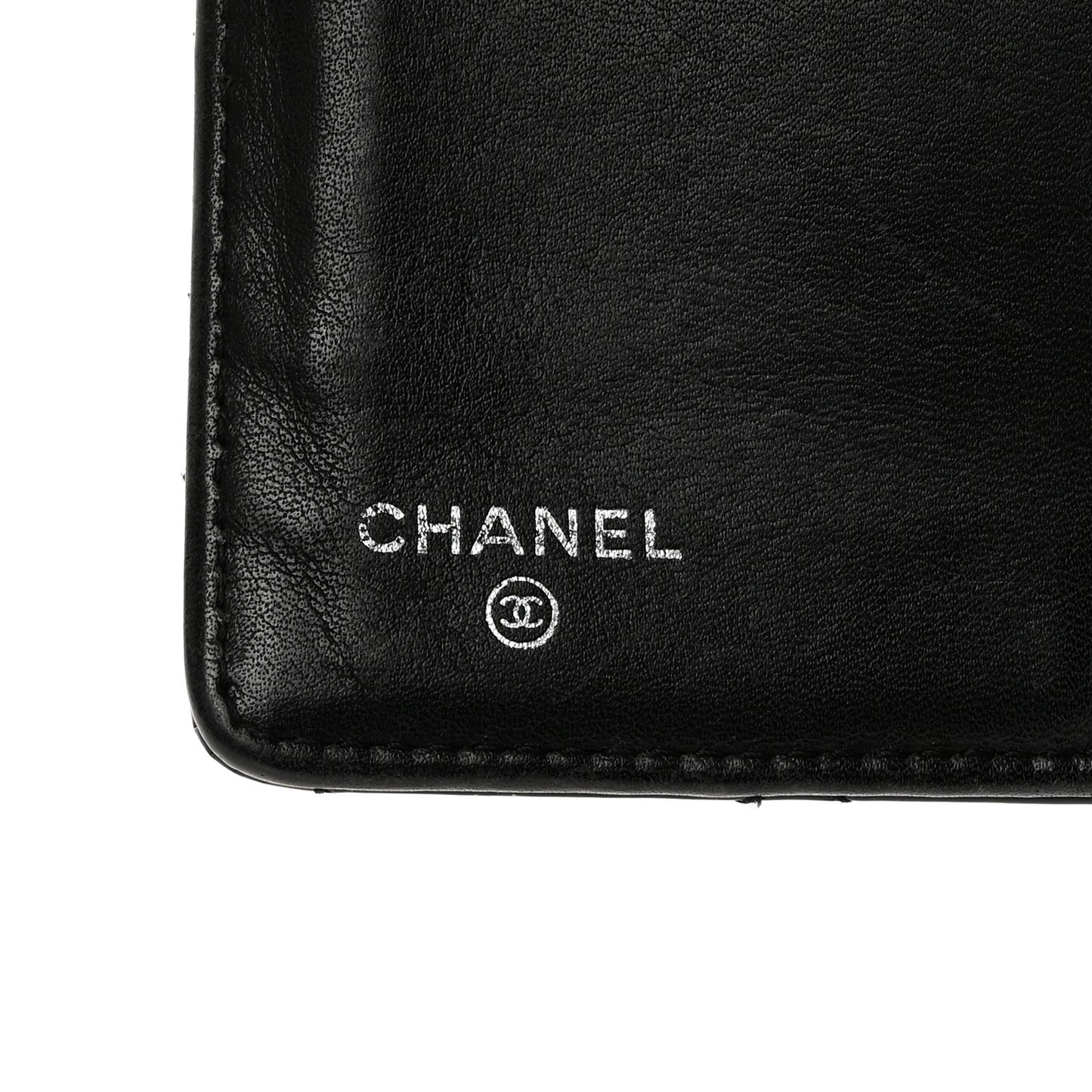 Patent Calfskin Quilted Yen Wallet Black