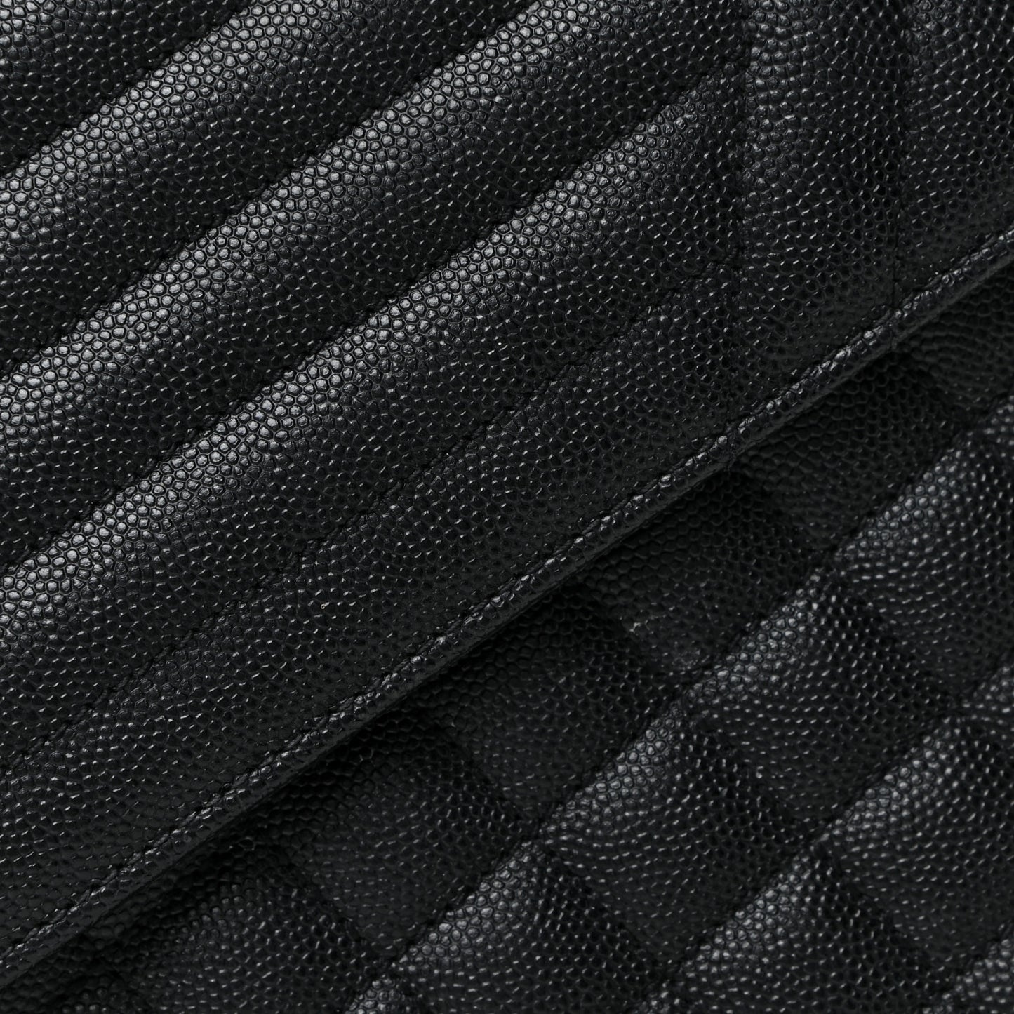 Grain De Poudre Textured Mixed Matelasse Large Triquilt Monogram Satchel Black