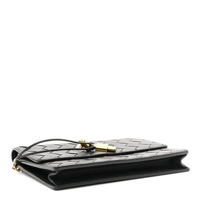 Bottega Veneta Nappa Intrecciato Andiamo Pouch On Chain Black Black 4 of 9