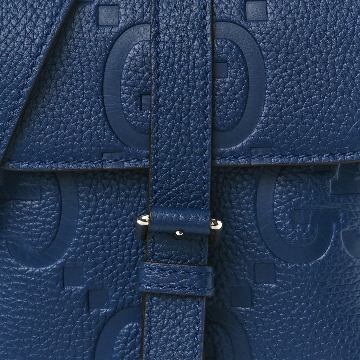 Piuma Calfskin Jumbo GG Embossed Small Messenger Bag Blue
