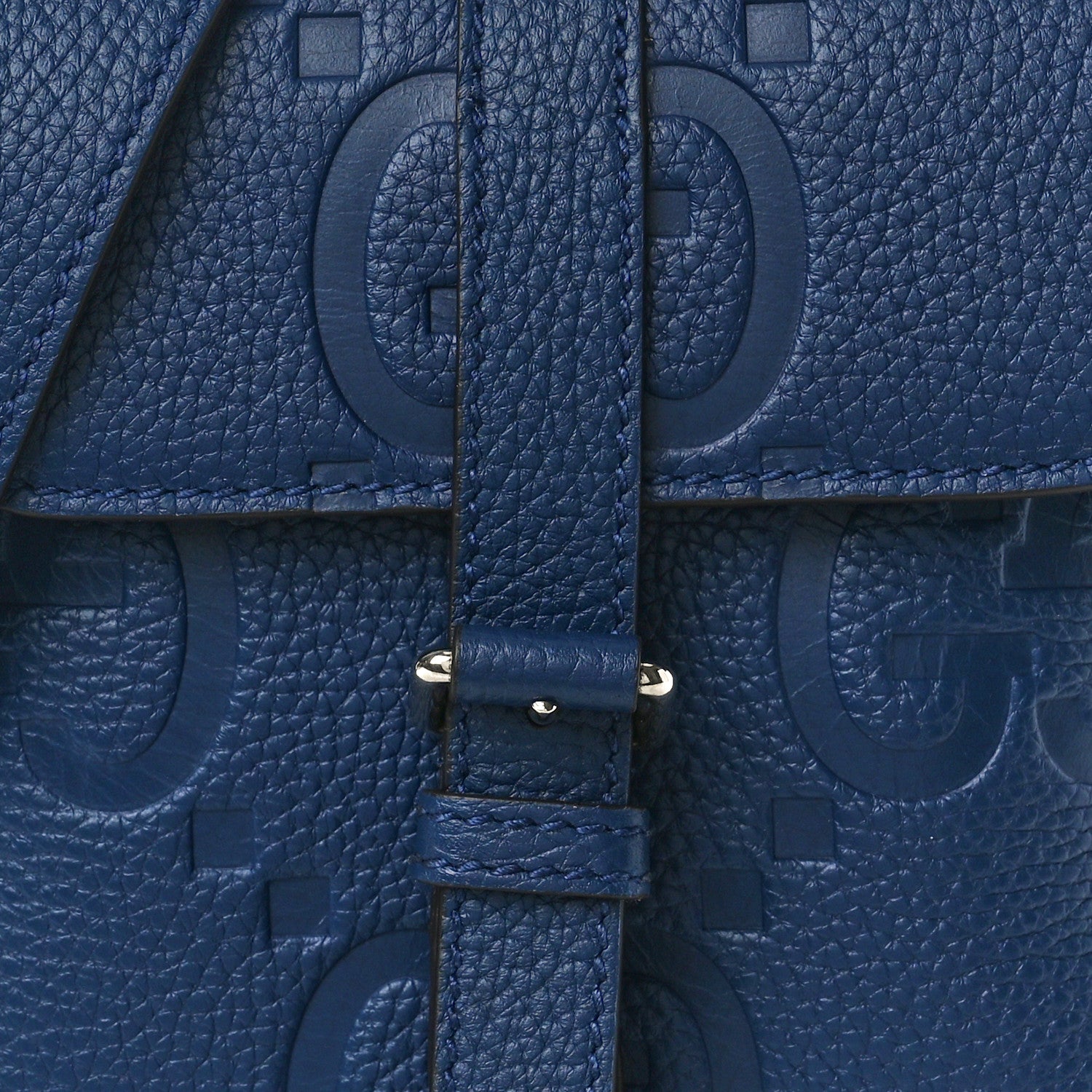 Gucci Piuma Calfskin Jumbo GG Embossed Small Messenger Bag Blue 8 of 11