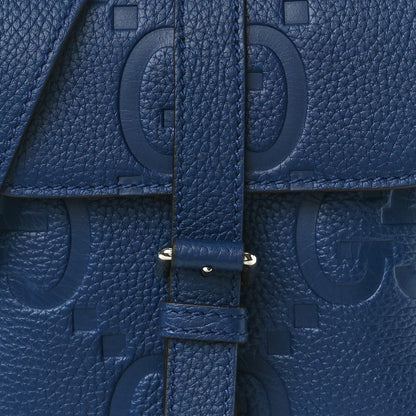 Gucci Piuma Calfskin Jumbo GG Embossed Small Messenger Bag Blue 8 of 11