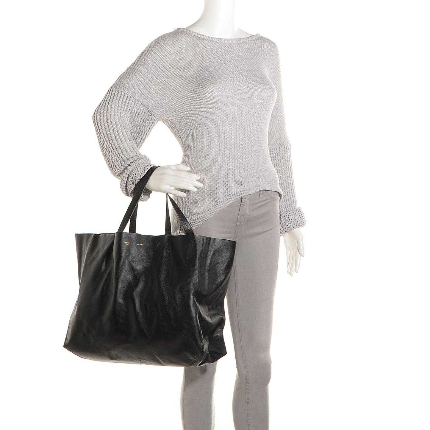 Lambskin Horizontal Cabas Black