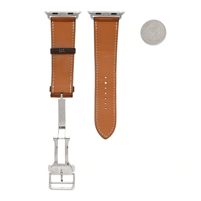 Hermes Barenia 44mm Apple Watch Single Tour Band Fauve 2 of 12