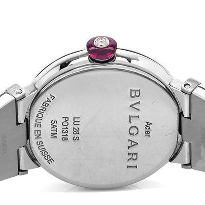 Bulgari Stainless Steel Mother of Pearl Diamond 33mm LVCEA Quartz Watch 3 of 4