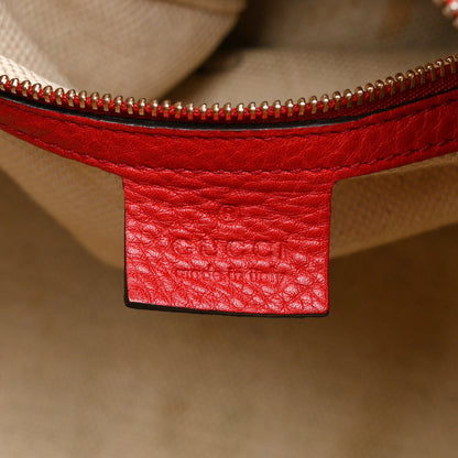 Gucci Pebbled Calfskin Medium Soho Boston Red 6 of 15