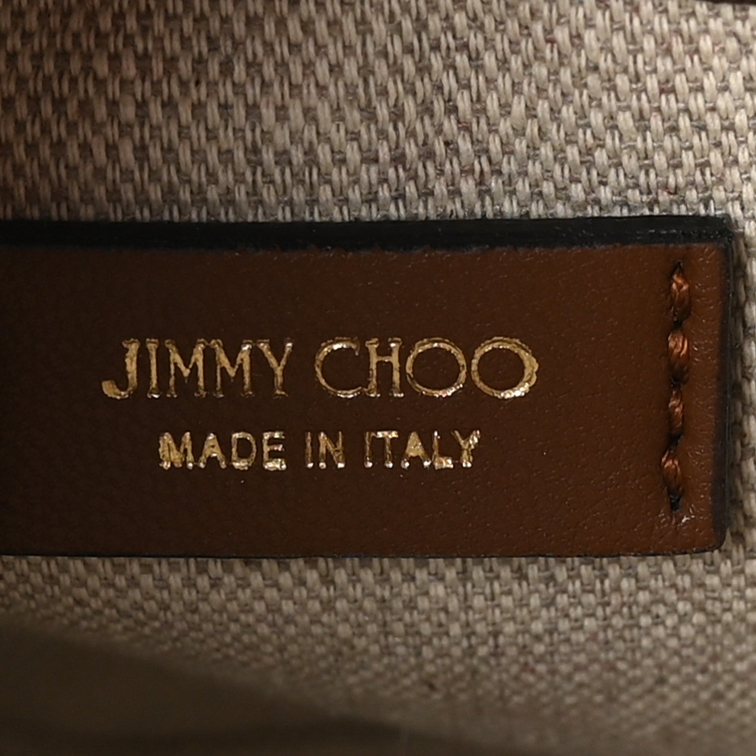 Jimmy Choo Raffia Canvas Logo Embroidered Mini Tote Smoky Blue Tan 6 of 10
