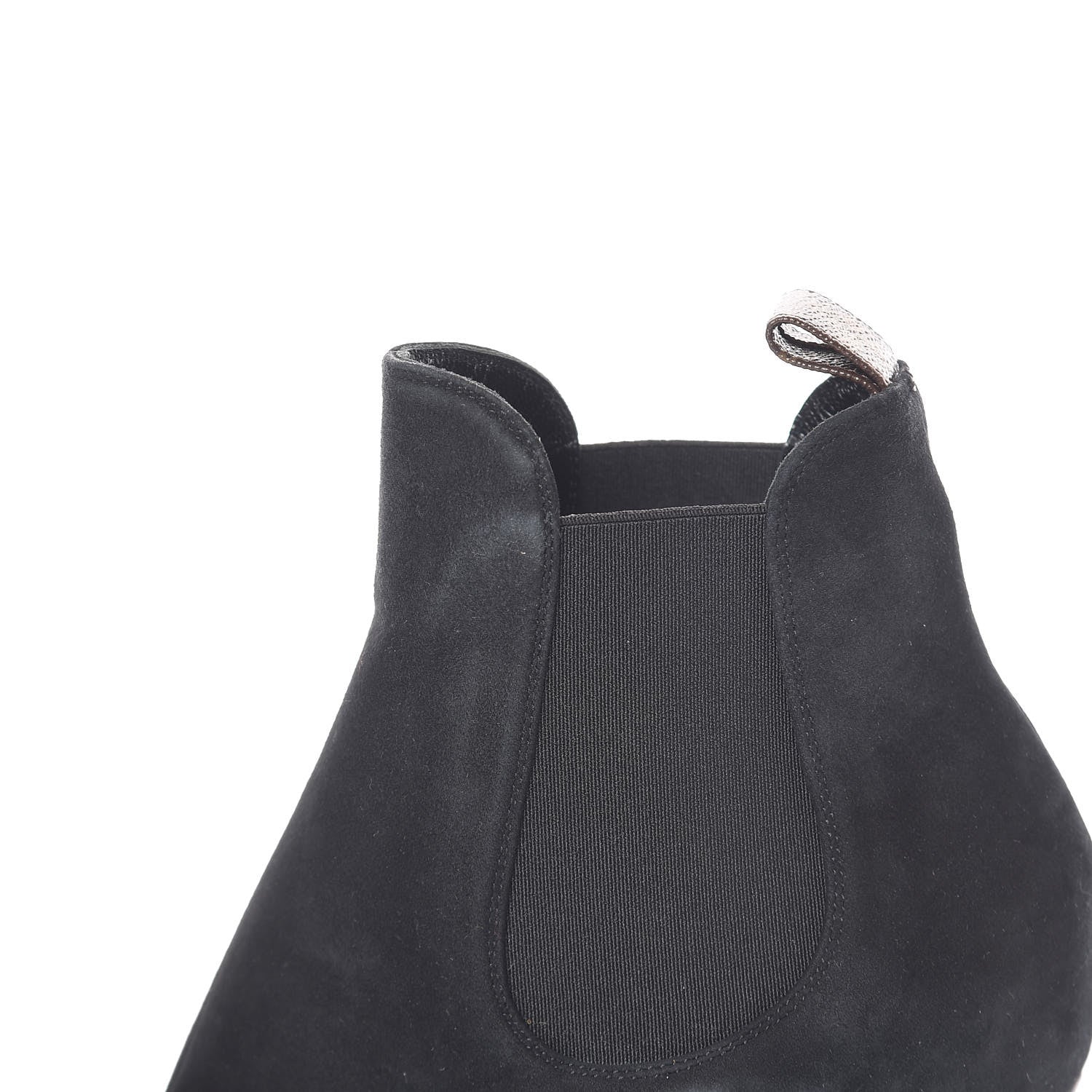 Louis Vuitton Suede Monogram Uniformes Cap Toe Chelsea 75mm Ankle Boots 36.5 Black 10 of 11