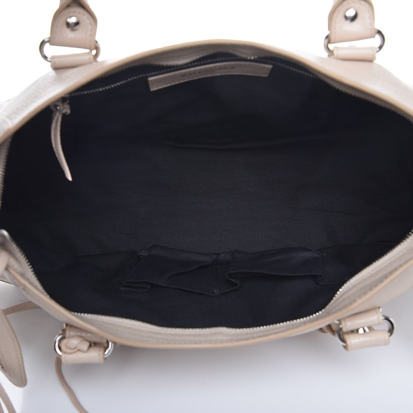 Chevre Silver Metallic Edge Hardware City Beige Tapioca