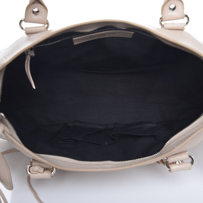Balenciaga Chevre Silver Metallic Edge Hardware City Beige Tapioca 5 of 9