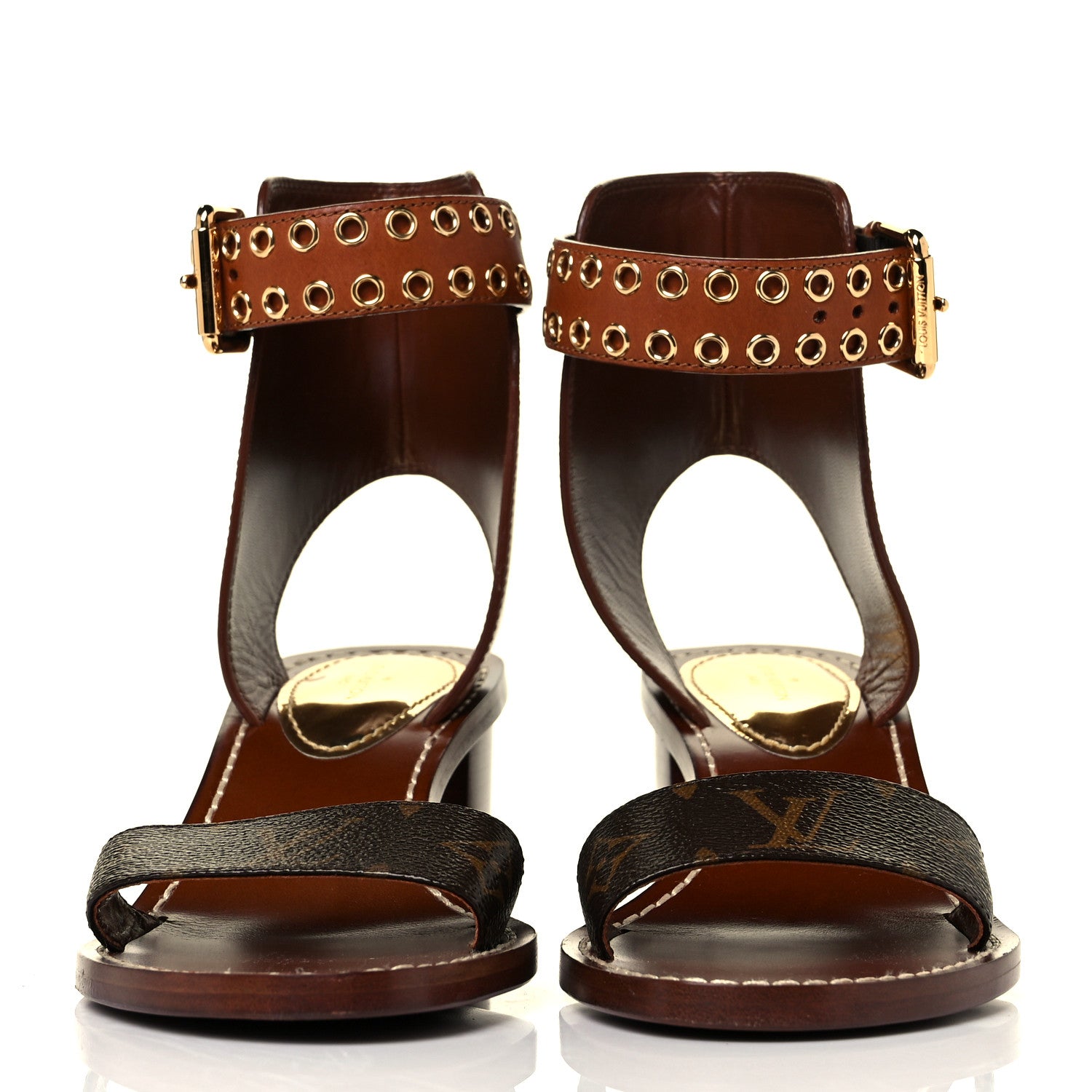 Louis Vuitton Calfskin Monogram Passenger Sandals 37 Cognac 3 of 14