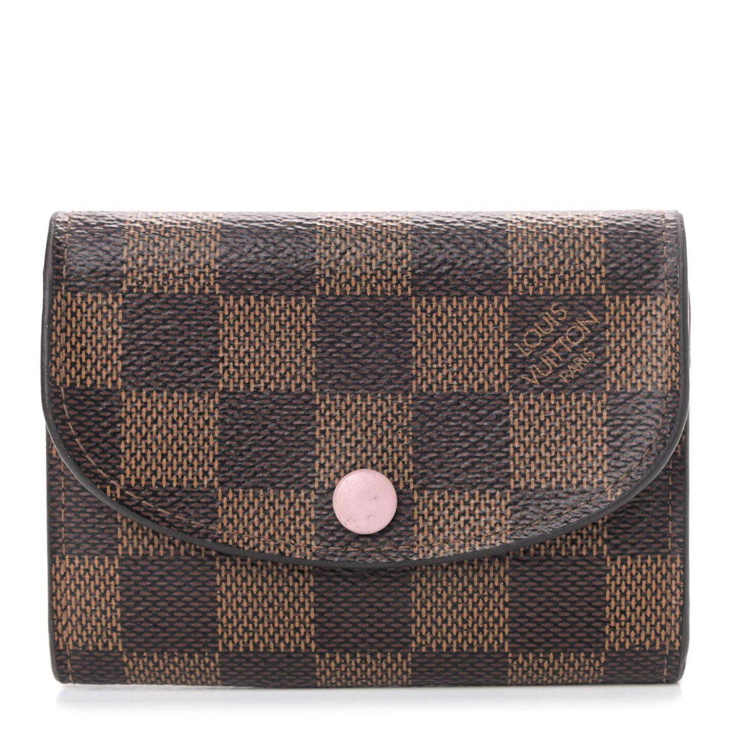 Damier Ebene Rosalie Coin Purse Rose Ballerine