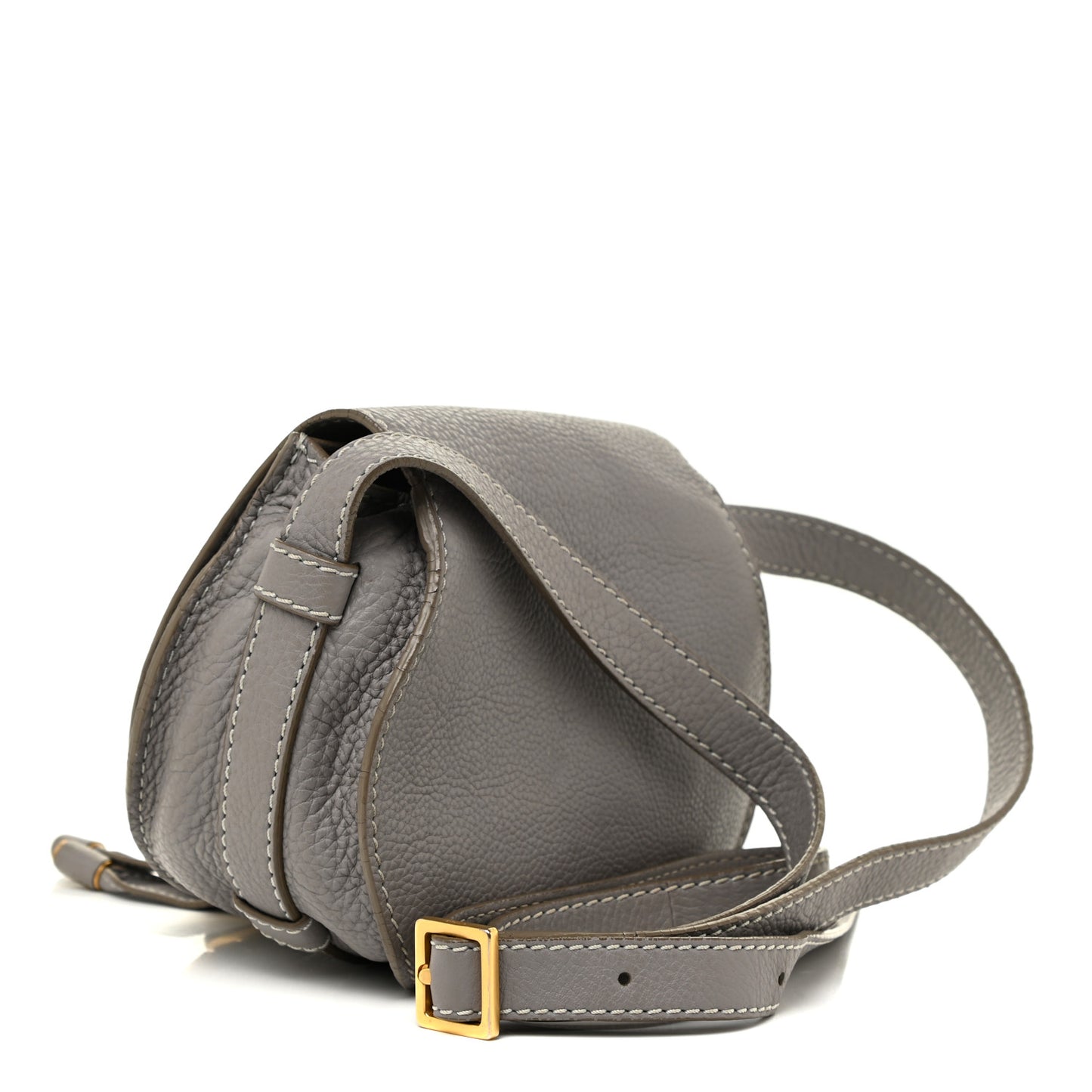 Calfskin Mini Marcie Round Crossbody Bag Cashmere Grey