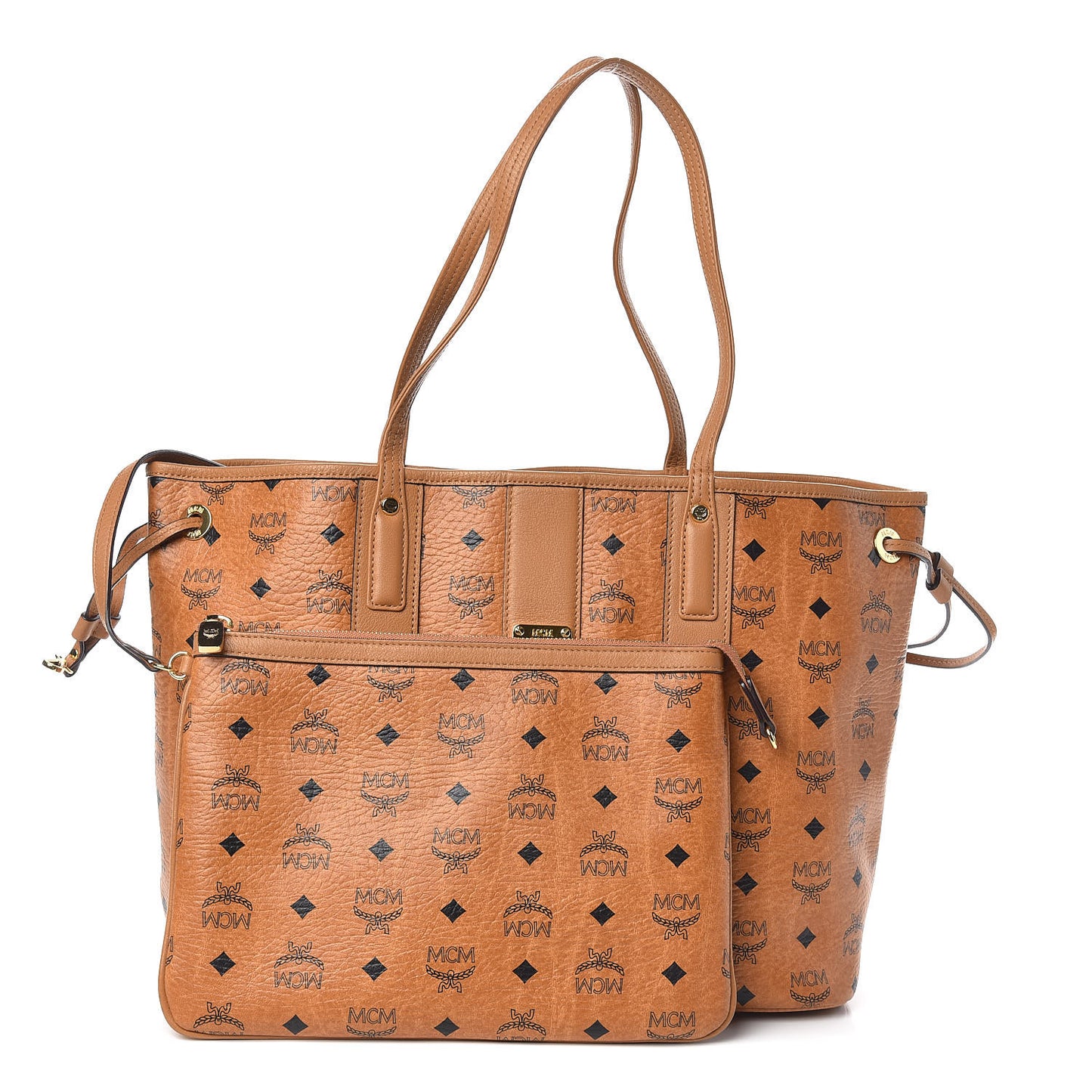 Visetos Medium Liz Reversible Shopper Tote Cognac