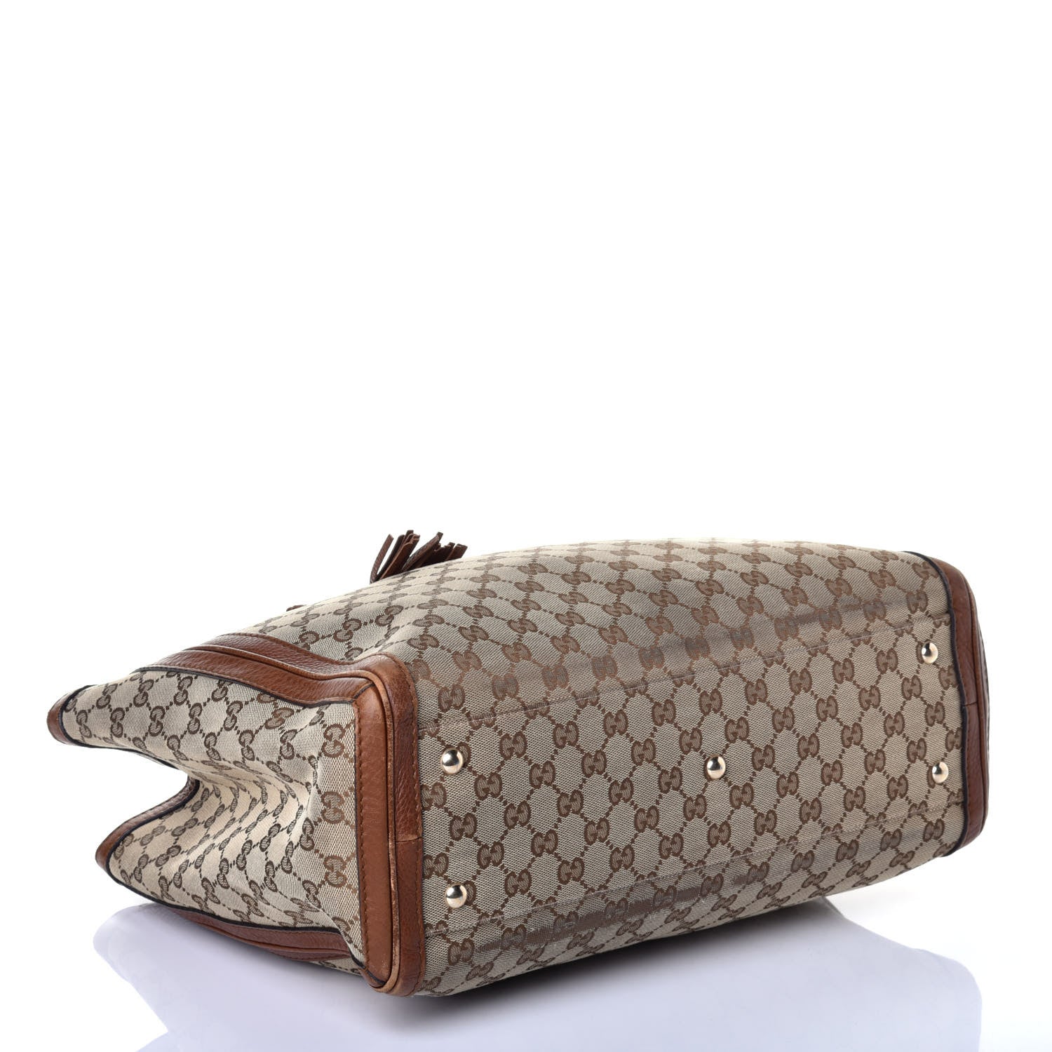 Gucci Monogram Cellarius Calfskin Medium Bella Tote Beige Ebony Cuir 4 of 11