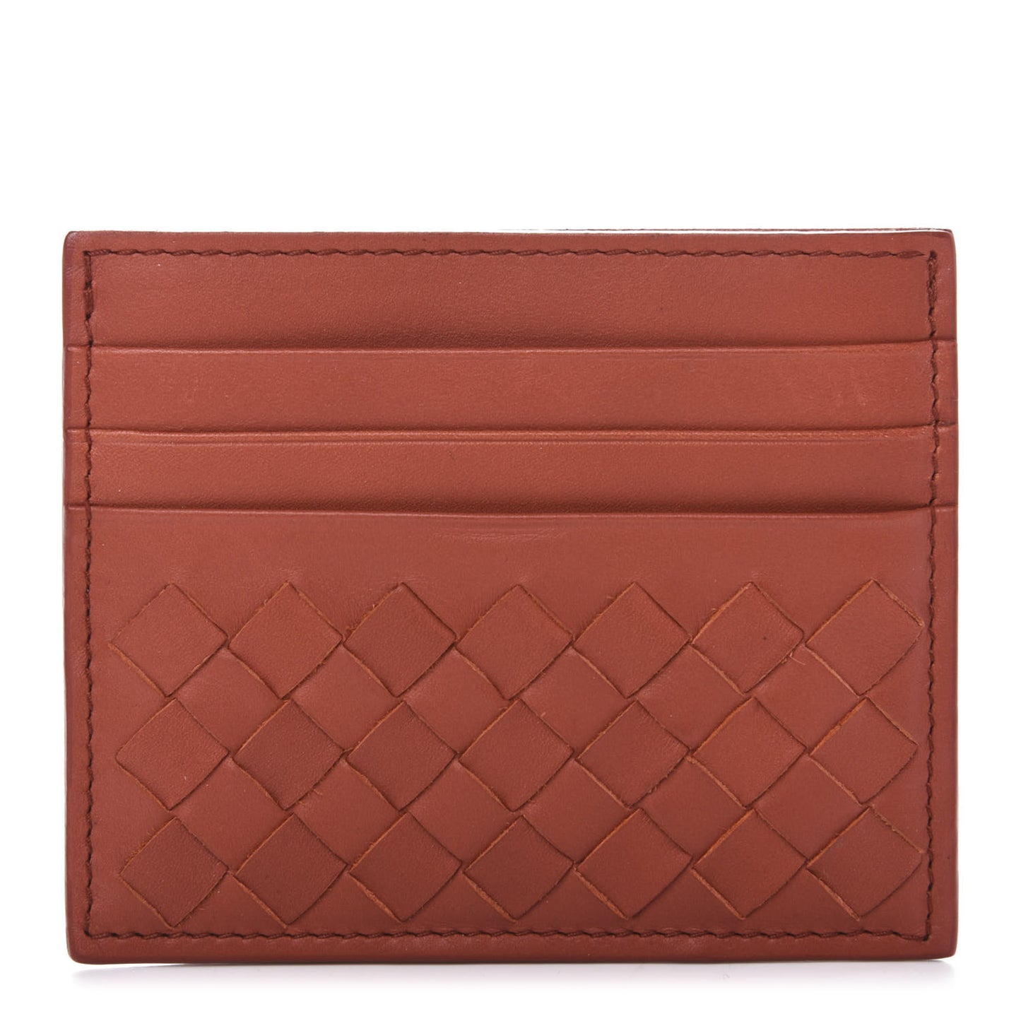 Nappa Intrecciato VN Card Case Rust