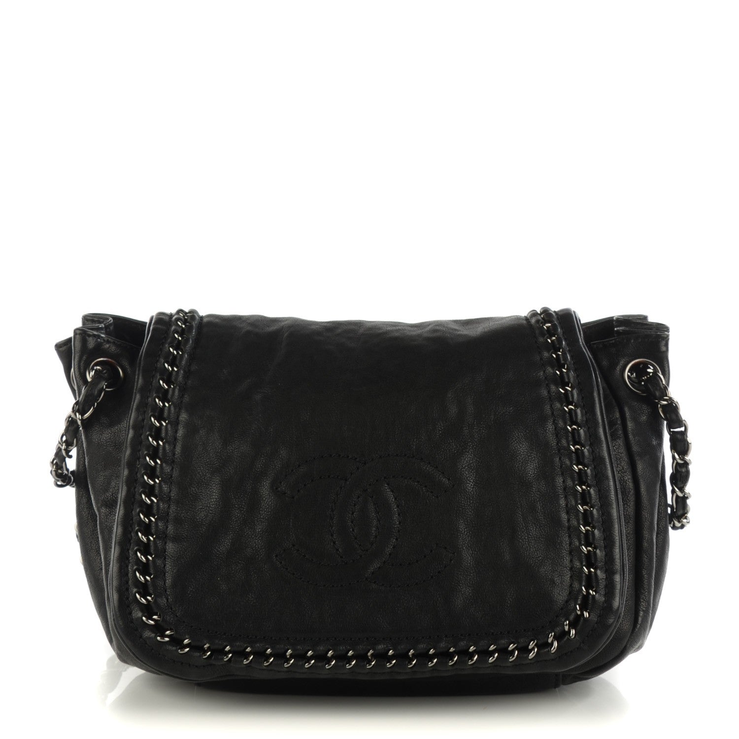 Chanel Metallic Goatskin Luxe Ligne Flap Black 1 of 7