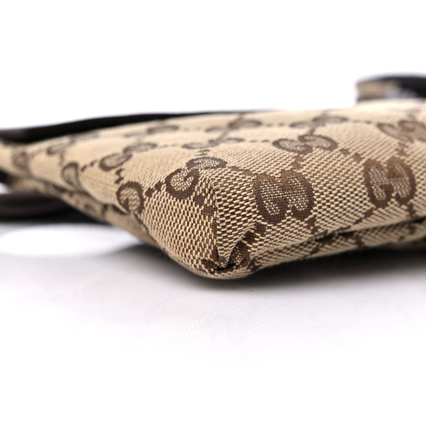 GG Monogram Double Pocket Belt Bag Dark Brown
