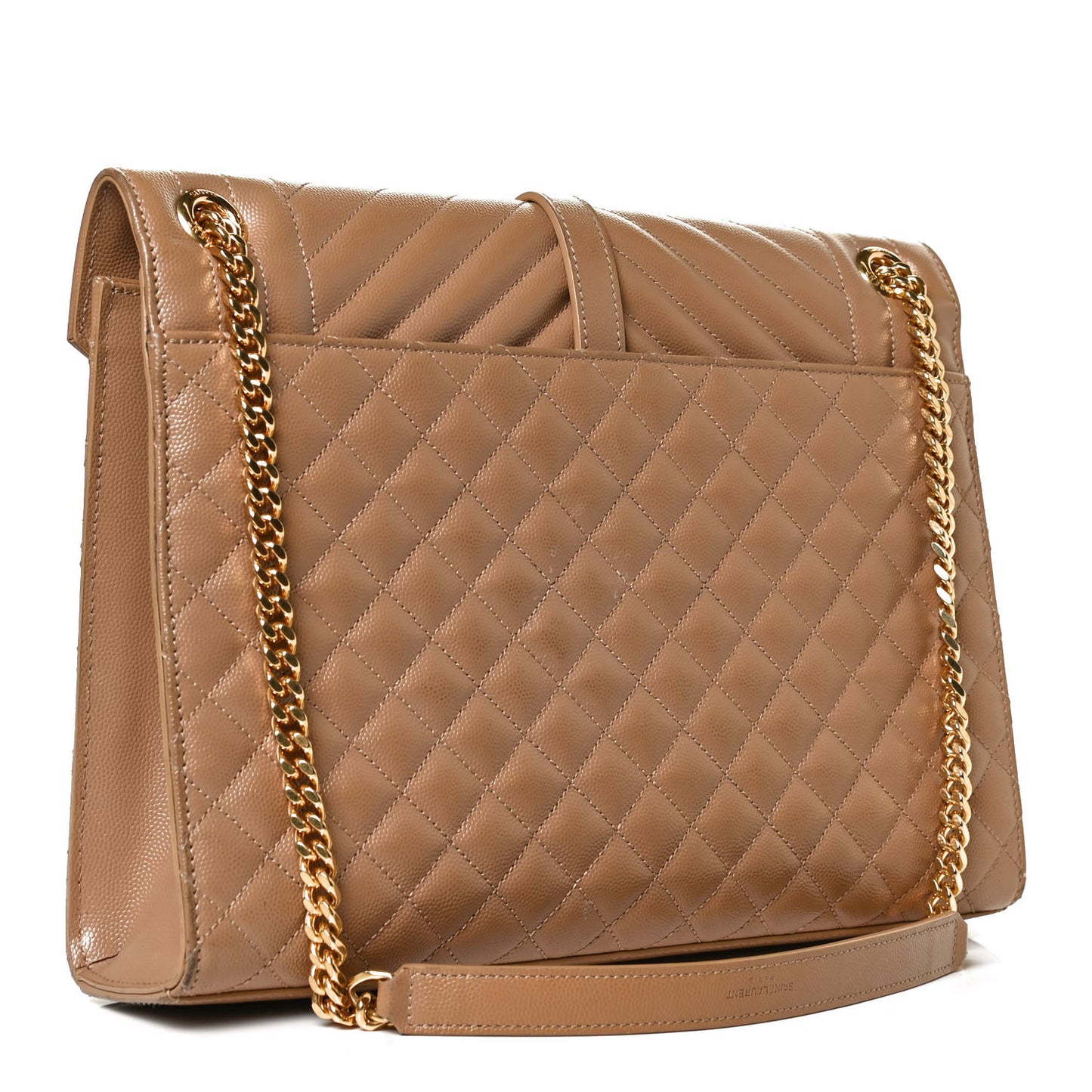 Grain De Poudre Textured Mixed Matelasse Triquilt Large Monogram Satchel Cork