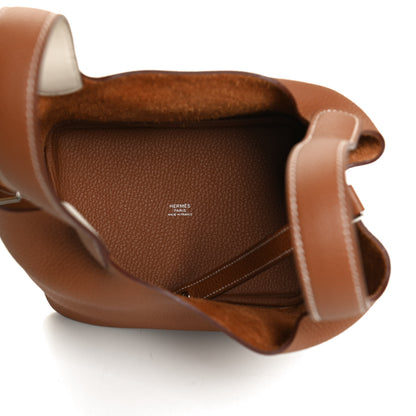 Hermes Taurillon Clemence Swift Eclat Picotin Lock 18 PM Gold Nata 4 of 11