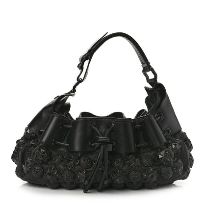 Burberry Calfskin Mason Warrior Studded Hobo Black 1 of 9
