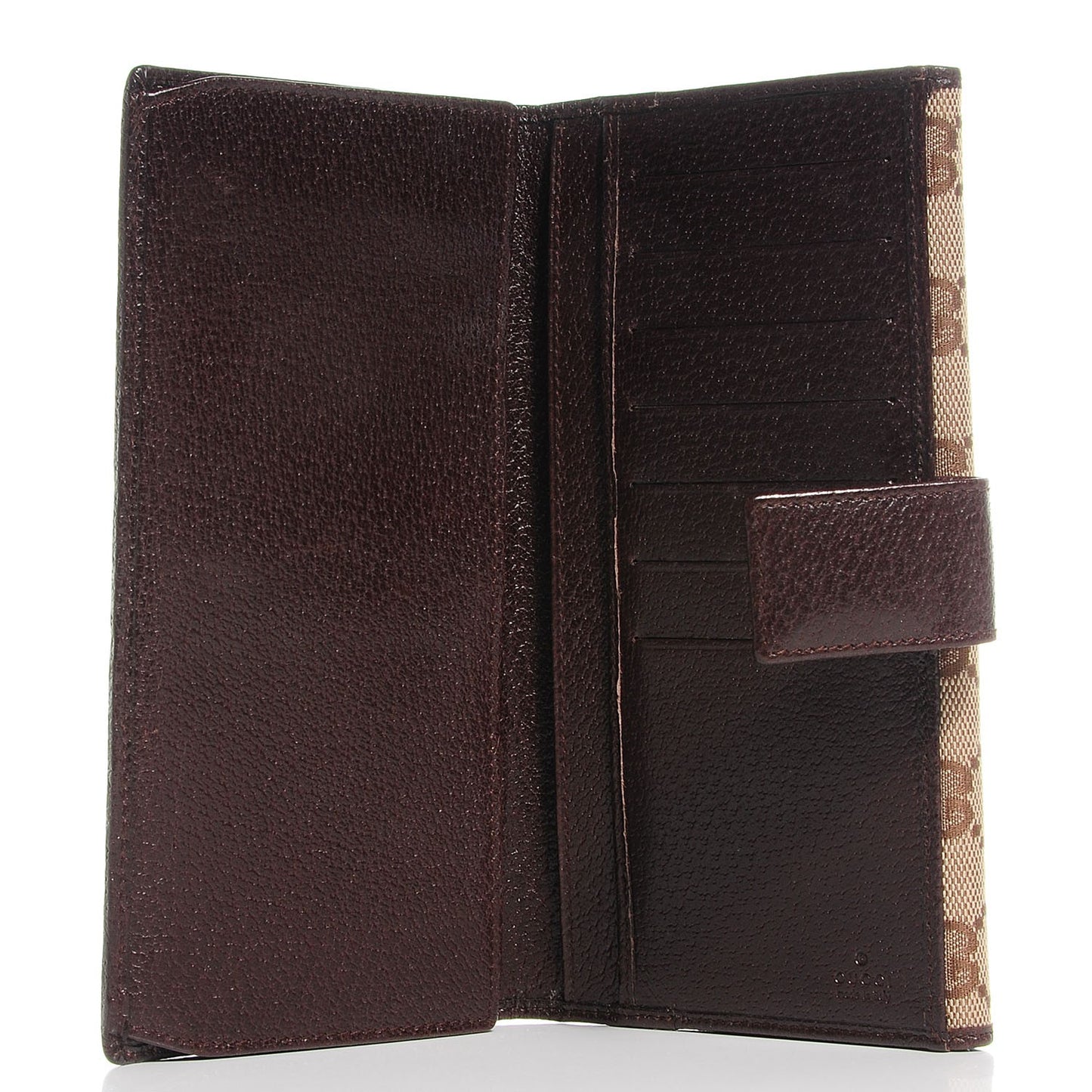Monogram Metal Bar Continental Flap Wallet Beige Ebony Dark Brown