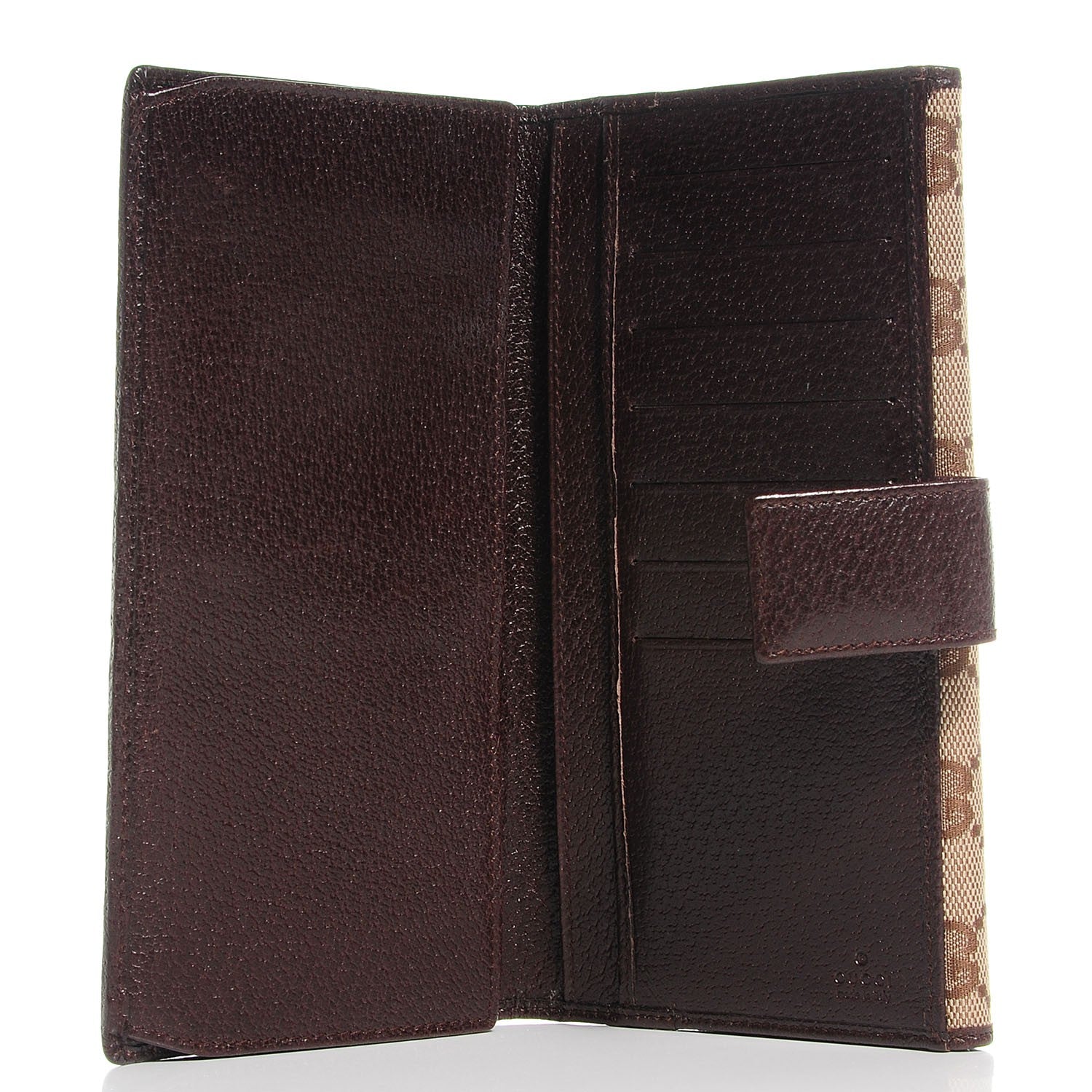 Gucci Monogram Metal Bar Continental Flap Wallet Beige Ebony Dark Brown 5 of 7