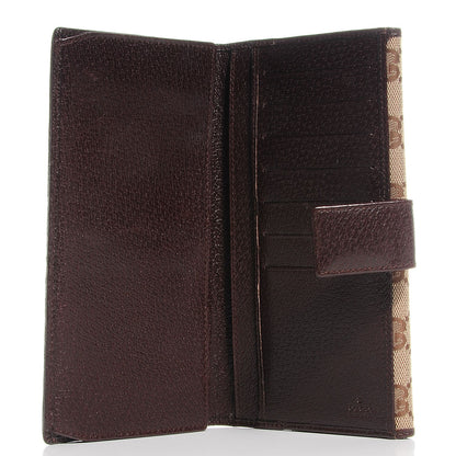 Gucci Monogram Metal Bar Continental Flap Wallet Beige Ebony Dark Brown 5 of 7