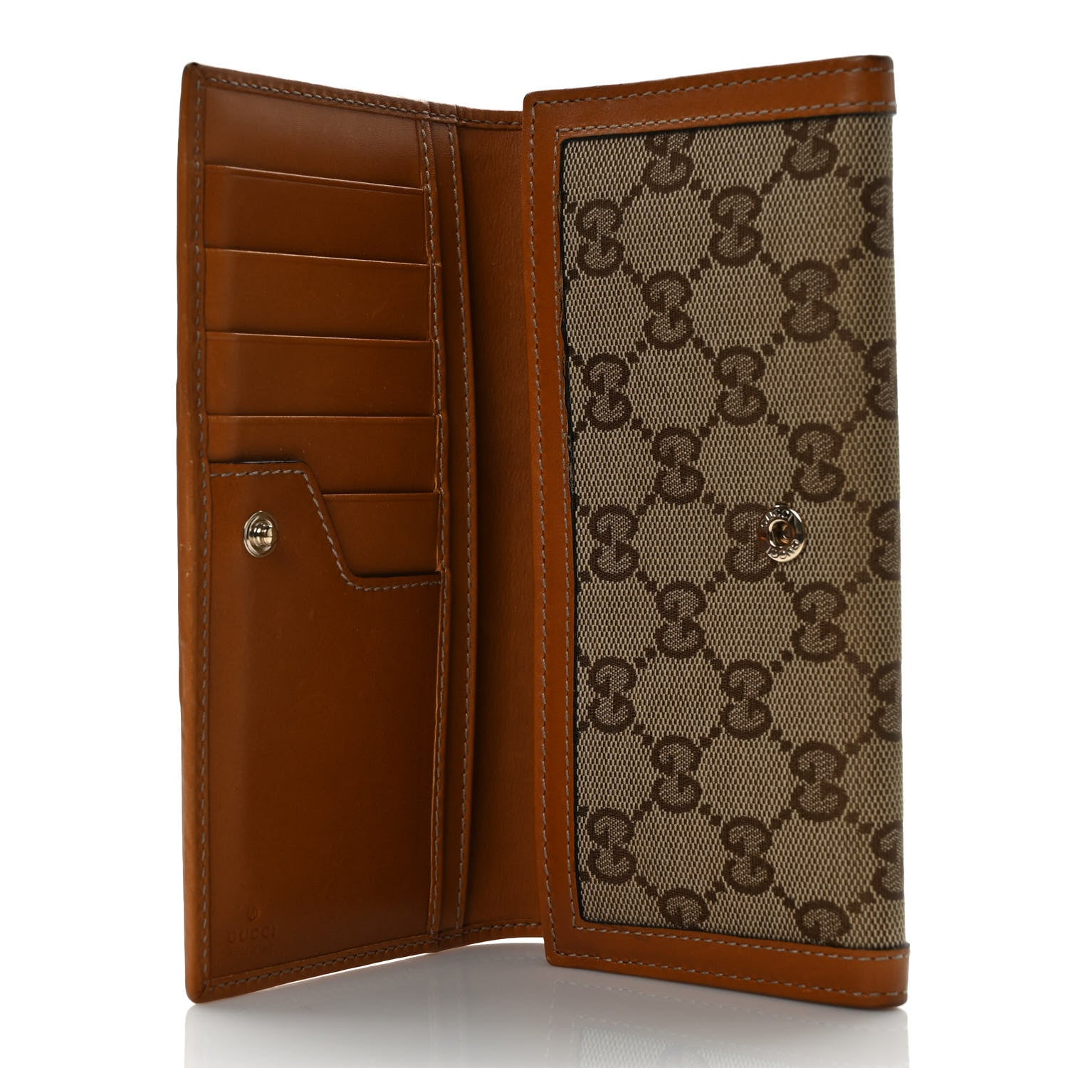 Gucci Monogram Vintage Web Continental Wallet Tobacco 5 of 9