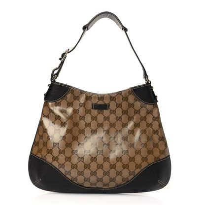 Gucci Crystal Monogram Small Princy Hobo Dark Brown 1 of 10