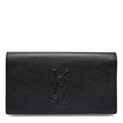 Saint Laurent Calfskin Monogram Large Belle De Jour Clutch Black 1 of 9