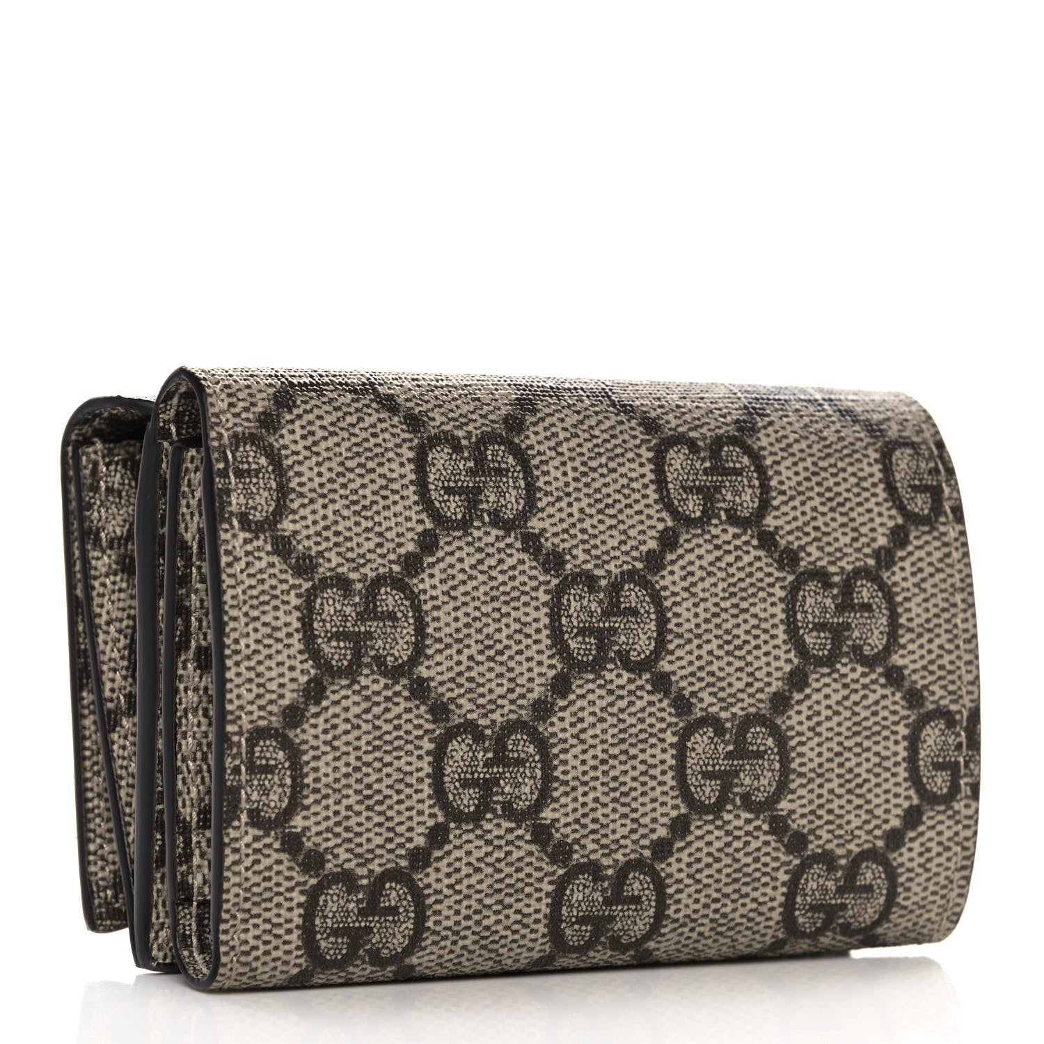 Gucci X BALENCIAGA GG Supreme Monogram Card Case Wallet Beige Ebony 3 of 11