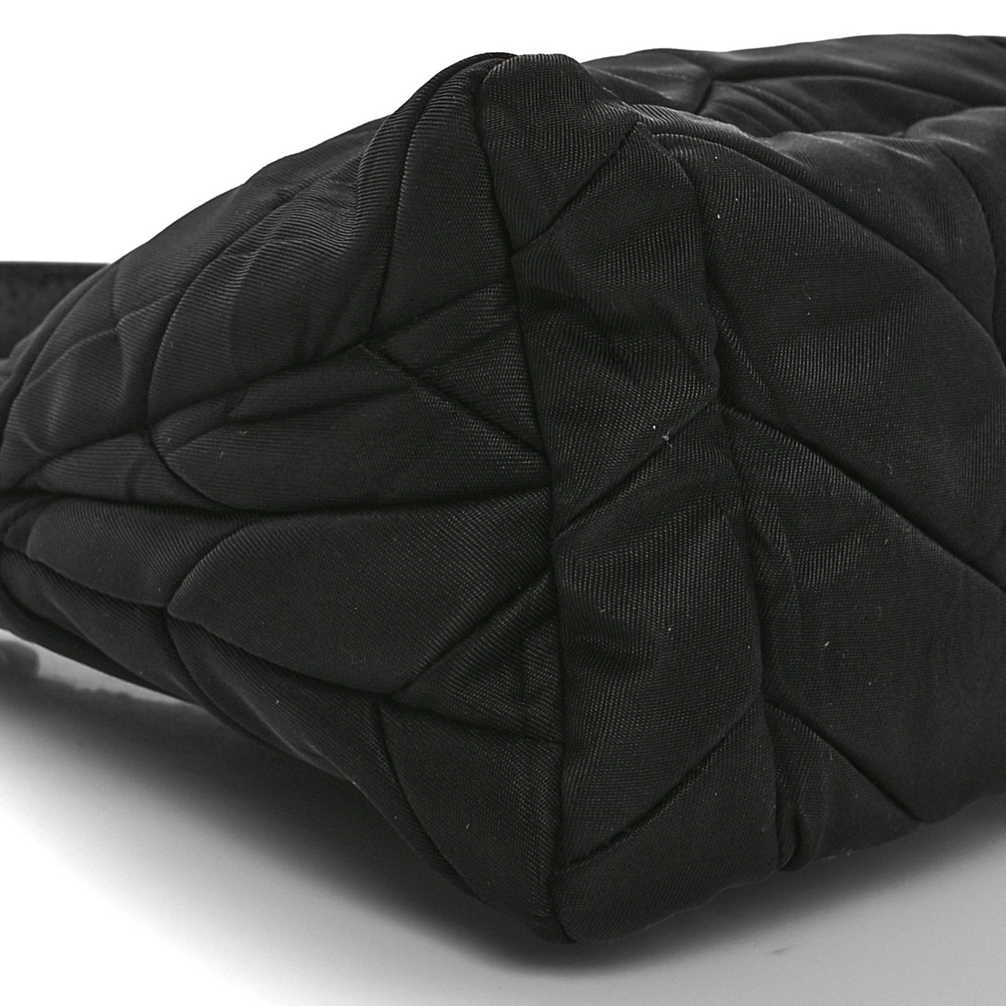 Tessuto Nylon Chevron Quilted Shoulder Bag Black
