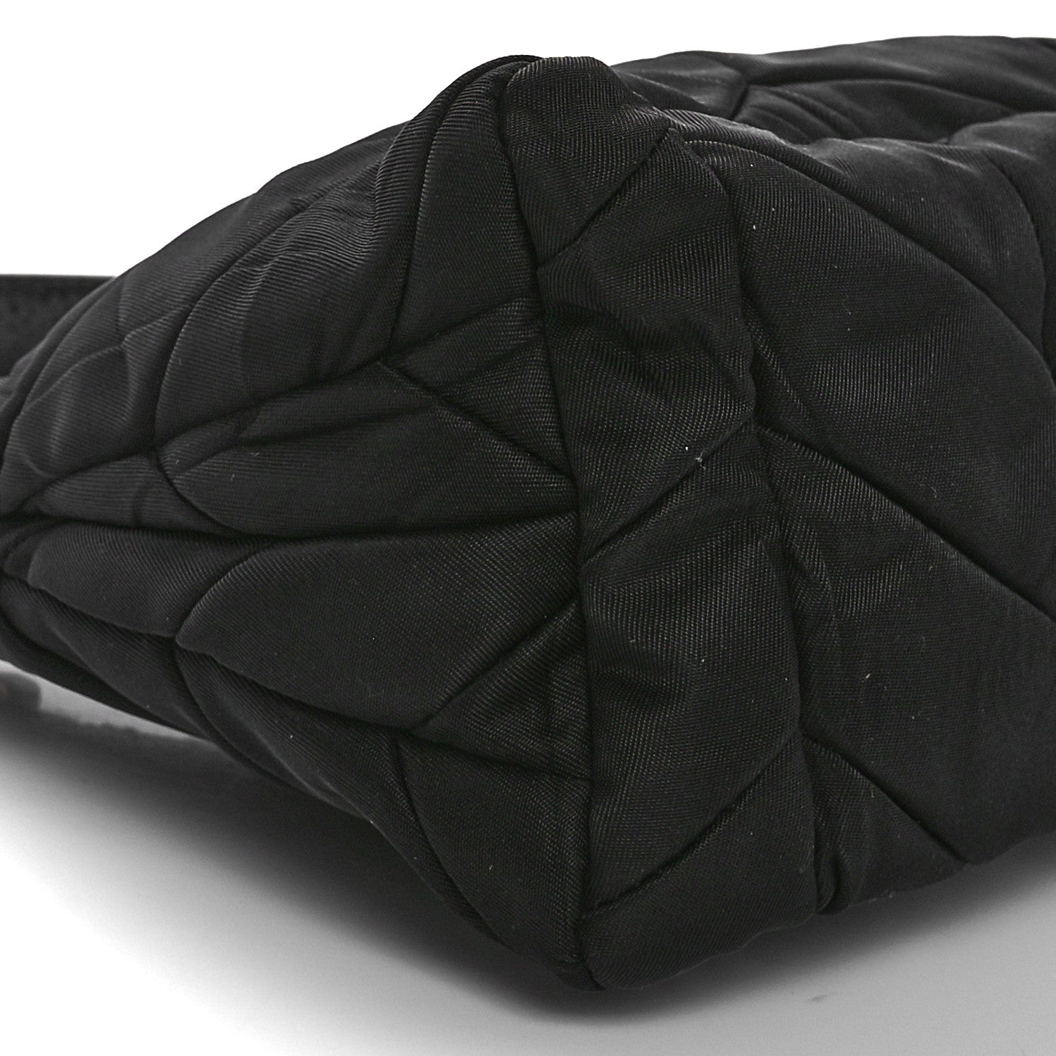 Prada Tessuto Nylon Chevron Quilted Shoulder Bag Black 8 of 9