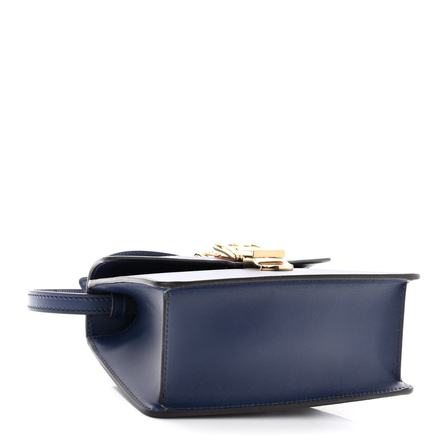 Gucci Vitello Fontanella Web Mini Sylvie Top Handle Bag Blue Agata 4 of 10