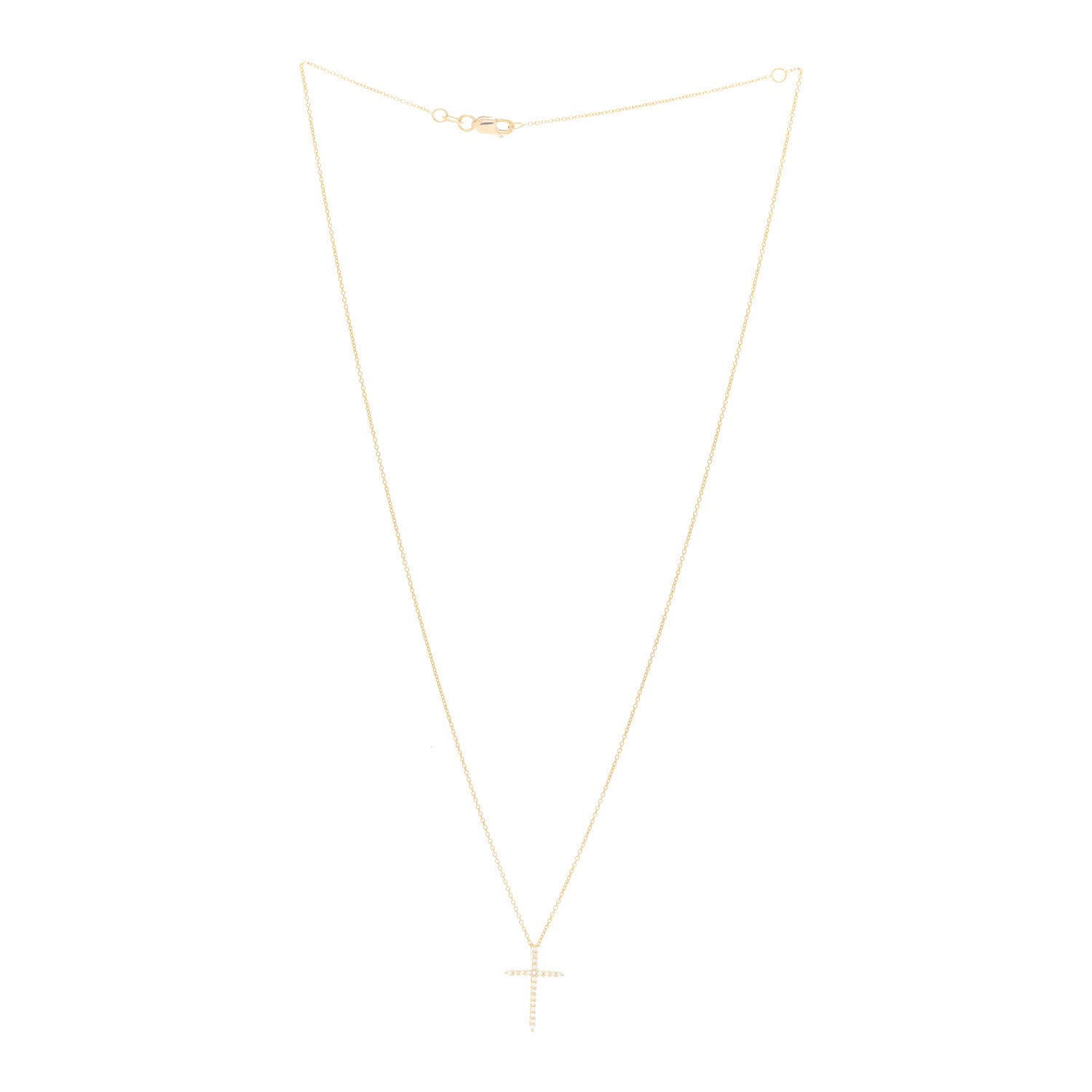 Roberto Coin 18K Yellow Gold .10ct Diamond Cross Pendant Necklace 3 of 5
