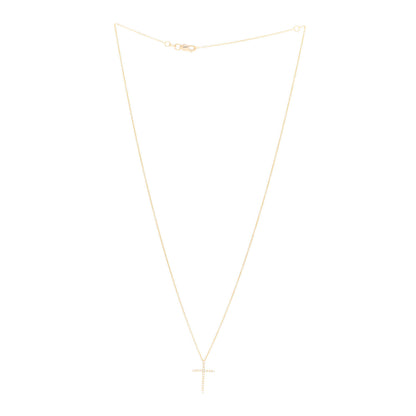 Roberto Coin 18K Yellow Gold .10ct Diamond Cross Pendant Necklace 3 of 5